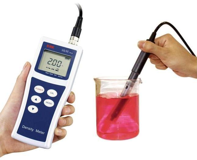 Portable instrument for measuring TMAH concentration in liquid samples
