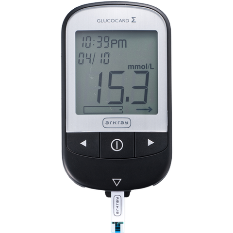Handheld blood glucose monitoring device used for routine glucose testing