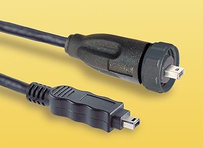 Industrial IEEE 1394 cable assemblies with different connector formats