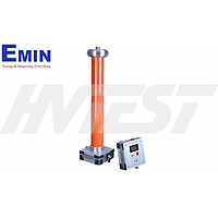 Technician handling electrical test equipment for high-voltage meter service