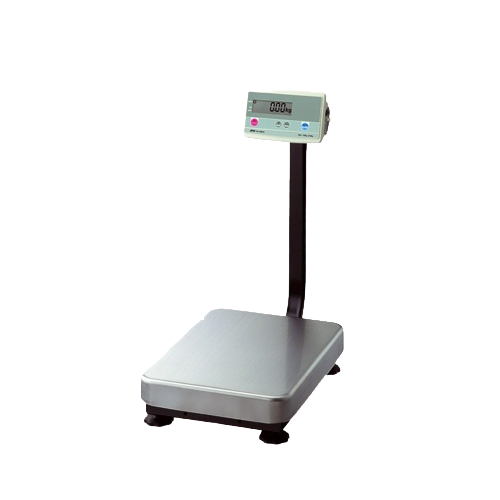Industrial floor scale used in a warehouse weighing area