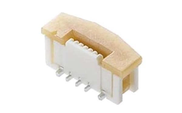 Flat flexible cable connector used on a compact electronic circuit board