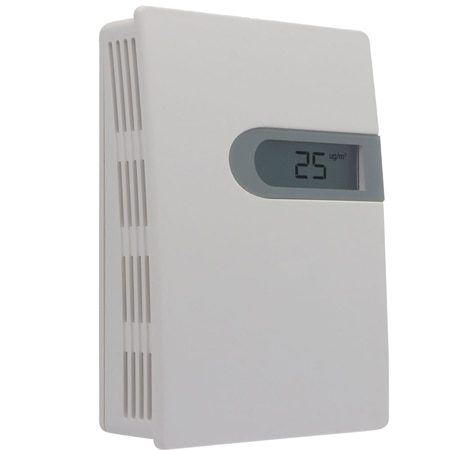Wall-mounted particulate transmitter used for indoor air quality monitoring