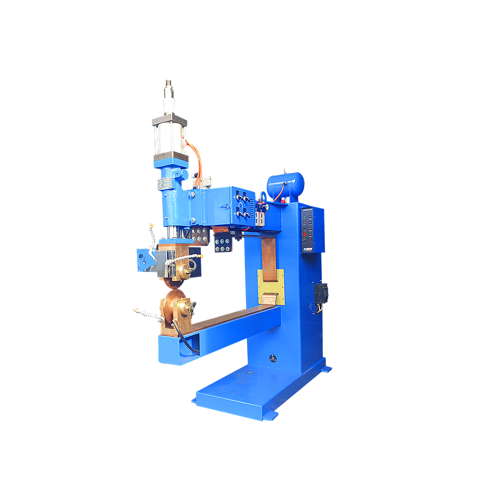 Industrial roller welding machine used for continuous seam welding on sheet metal parts